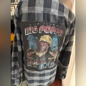 Big Poppa Notorious B.I.G. Graphic Plaid Shirt